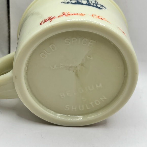 Old Spice VTG Red White Blue Ship Recovery Salem 1974 Shaving Mug 6 Old Spice - Picture 7 of 11